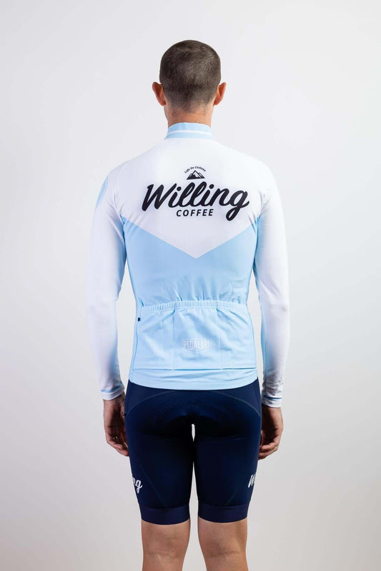 Willing Coffee Men's Long Sleeve Jersey - Stay warm and perform your best with thermal lining and high-performance fabric. Perfect for your cycling escapades!