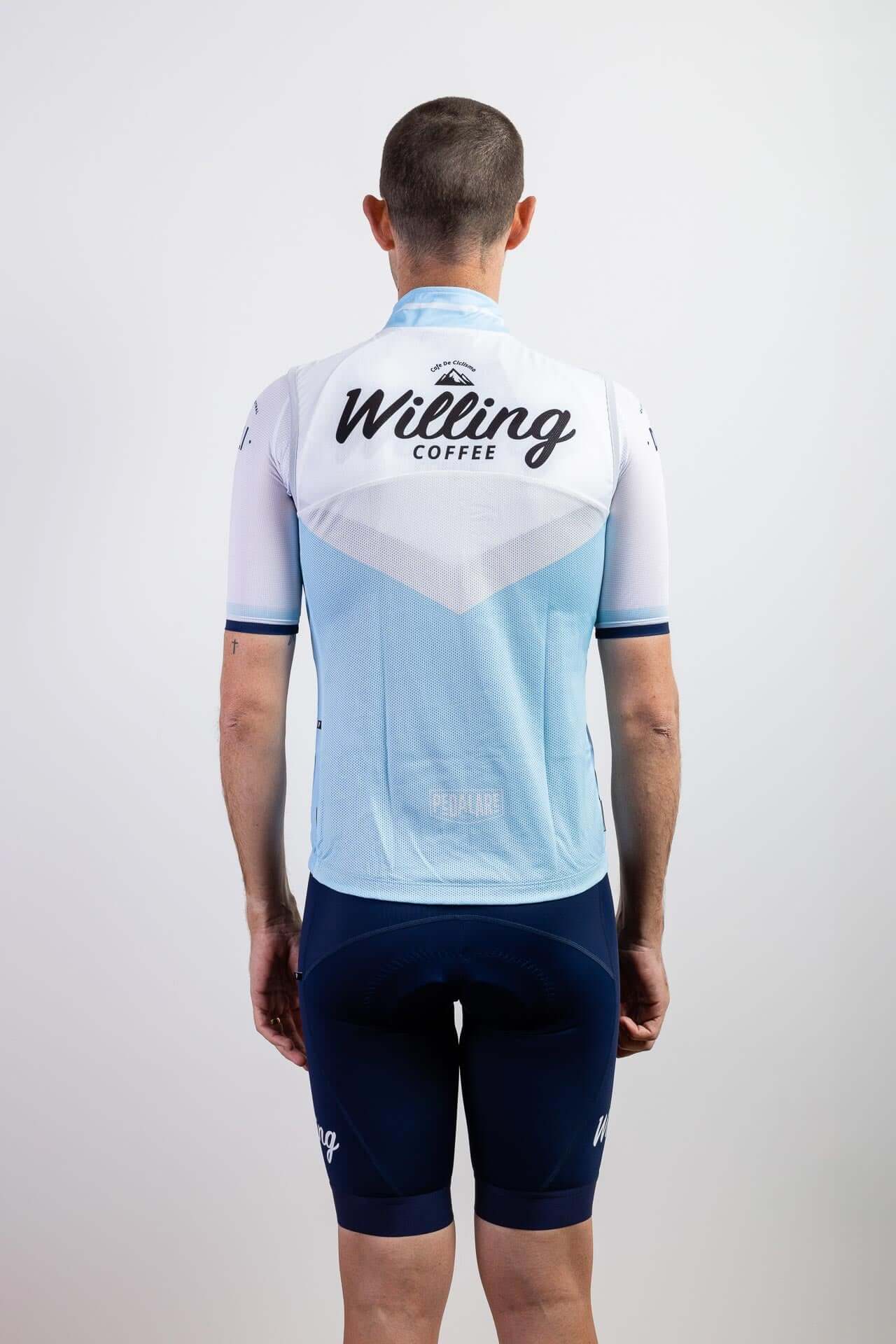 Willing Coffee Men's Cycling Vest - Ideal for layering over your jersey to stay warm. Crafted with high-performance fabric and convenient pockets for your essentials.