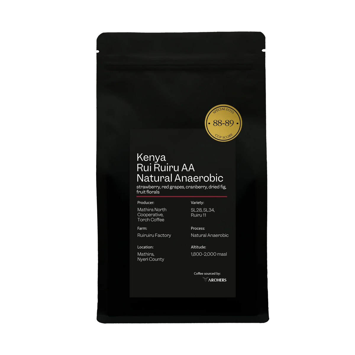 Archers - Kenya - Rui Ruiru AA Natural Anaerobic - 250g