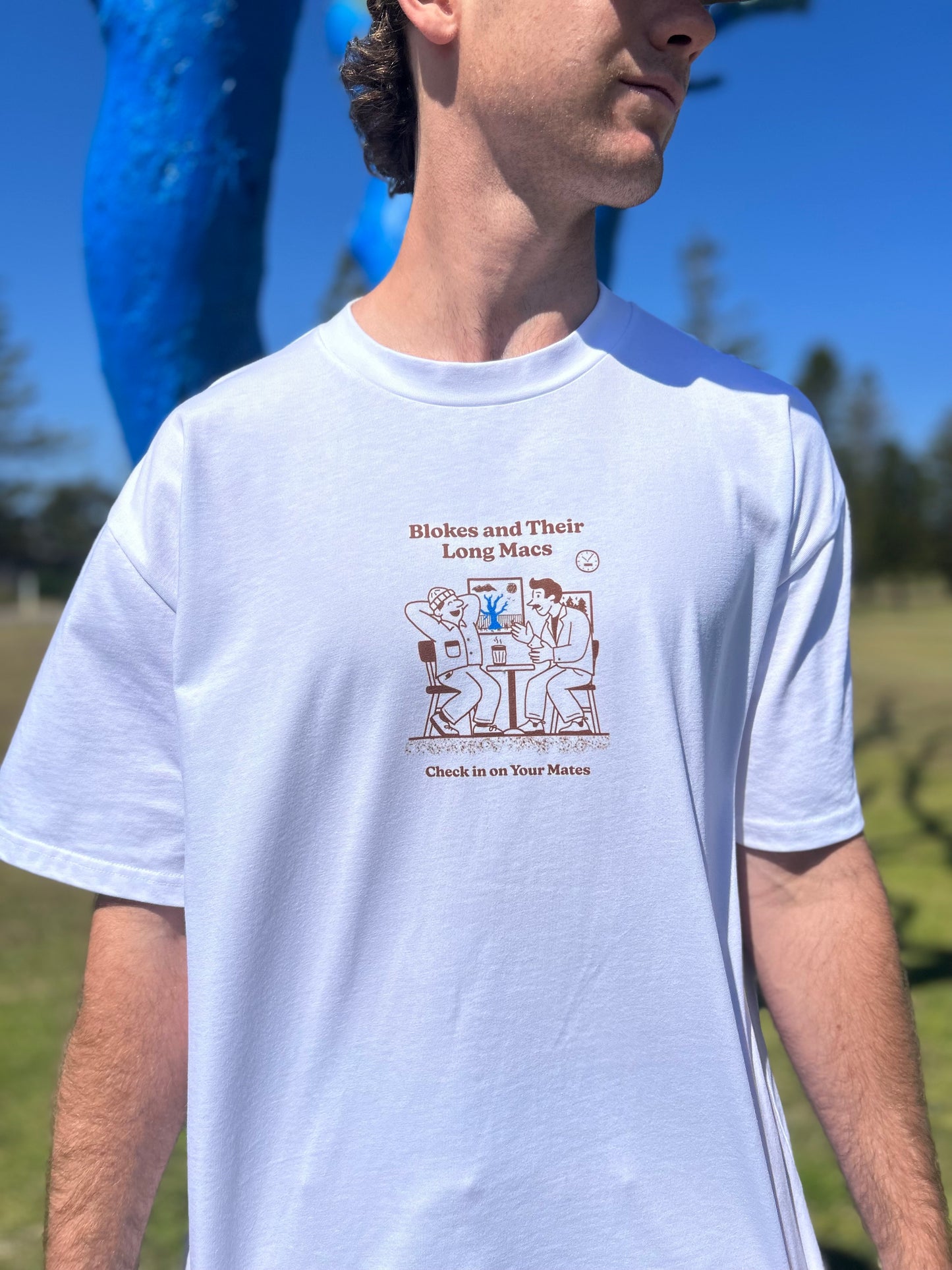 Blokes & Their Long Macs "Check in on your mates" TEE