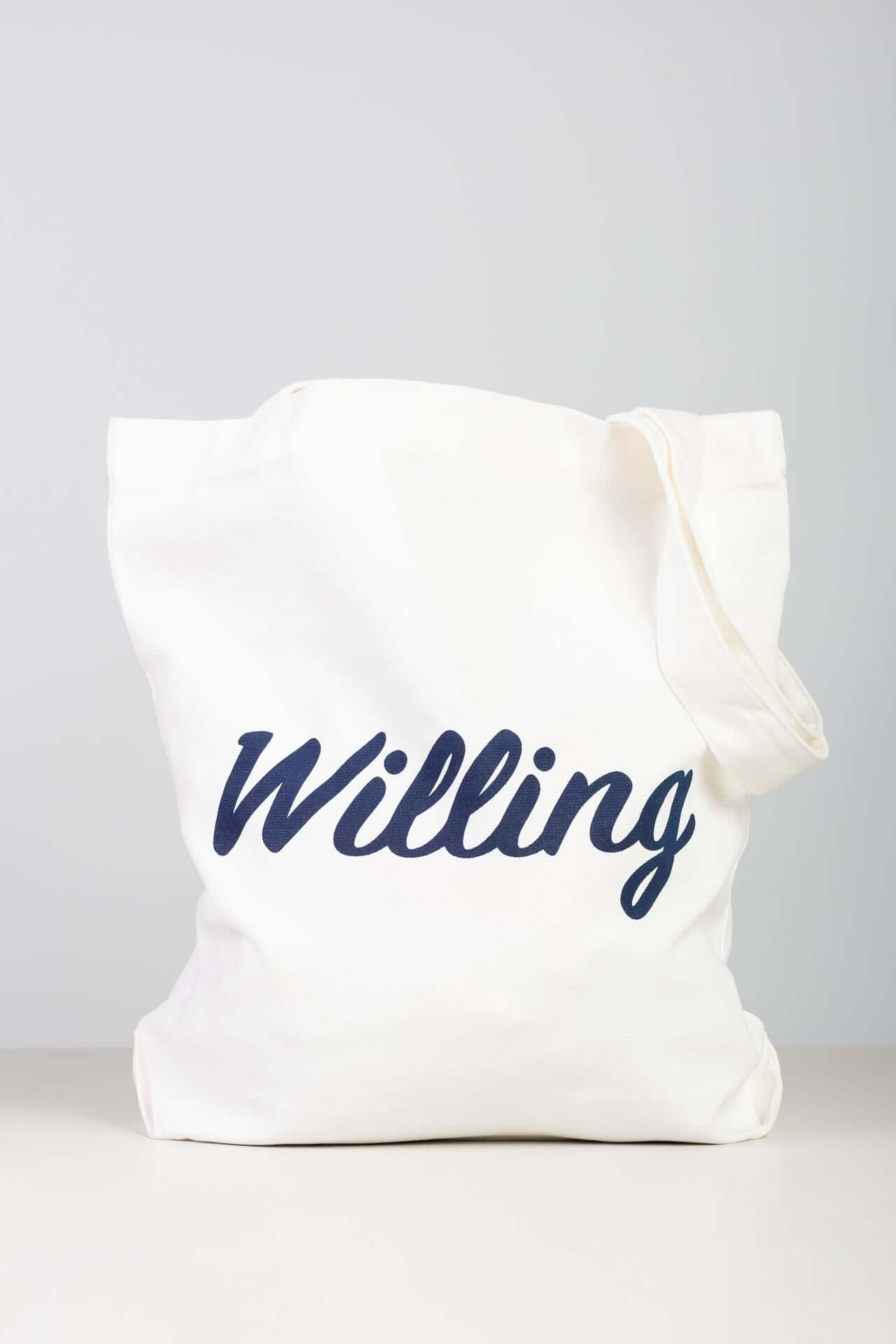 Willing Coffee White Canvas Tote Bag - Carry your favorite brews with eco-friendly flair. Stylish and sustainable for everyday adventures! 