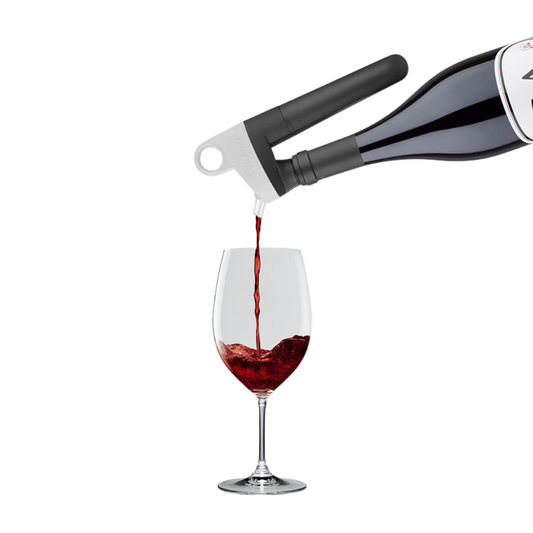 A example of the Coravin Pivot being used to pour red wine into a glass