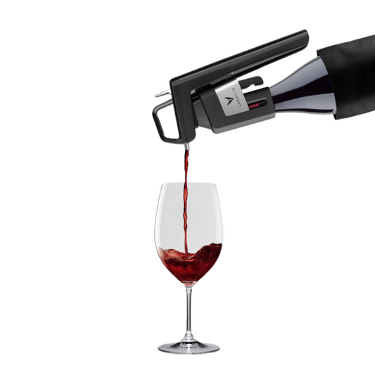 An example of the Coravin Timeless Six+ being used to pour a glass of red wine